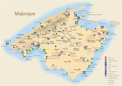 Carte de l Ile de Majorque plan des 8 lieux à voir