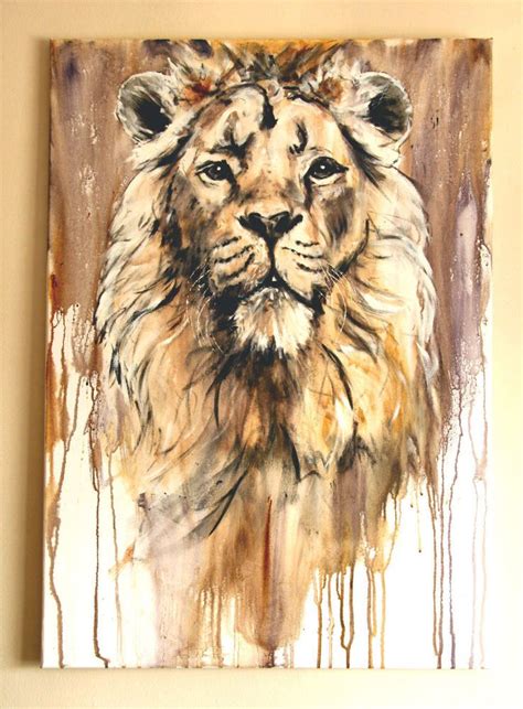 Lion Chandra Original Acrylic Painting Animal Painting By Geoff