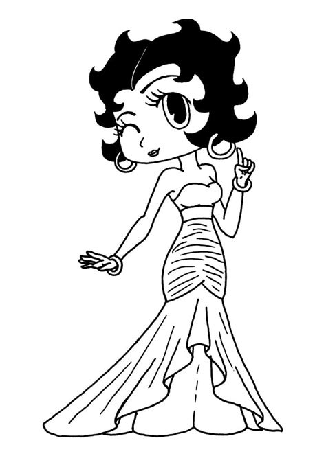 Desenhos De Betty Boop Bonita Para Colorir E Imprimir Colorironlinecom