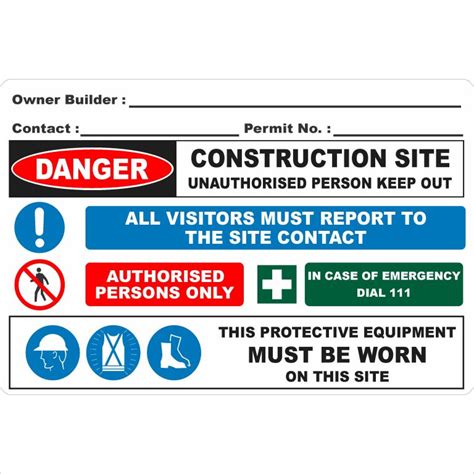 Owner Builder Sign Discount Safety Signs New Zealand