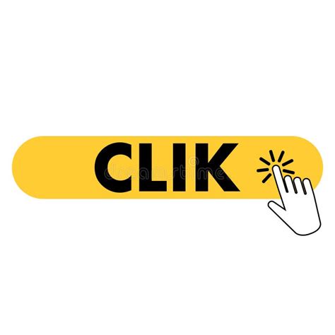 Click Icon Button With Hand Clicking On It Isolated Vector For Website