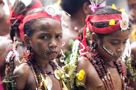 girls traditionally decorated kiriwina island hannes rada flickr