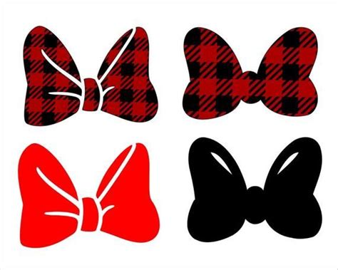 SVG DXF PNG Minnie Mouse Bow Clipart Layared Minnie Mouse Etsy In