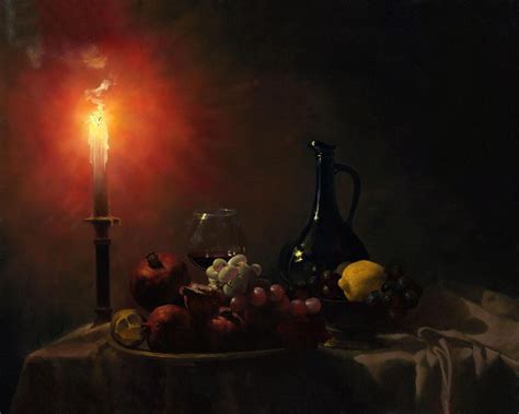 Candle Alexei Antonov Still Life Oil Painting