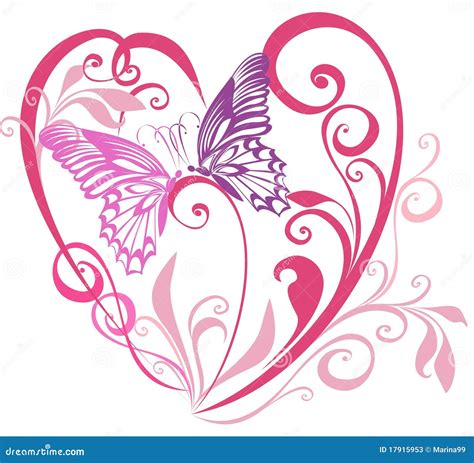 Valentines Hearts With Butterfly Vector Stock Photos Image 17915953