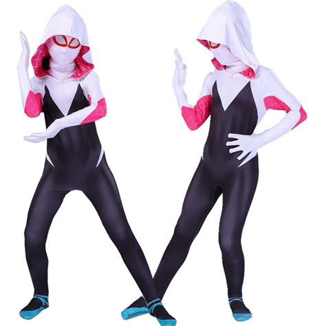 Spider Gwen Stacy Costume Women Girls Venom Spiderman Cosplay Halloween