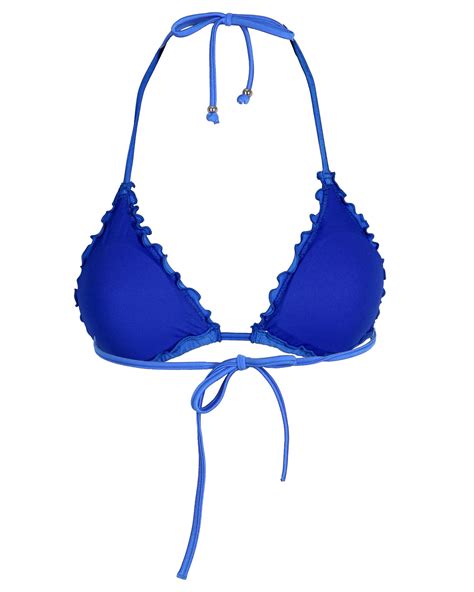 Seafolly Shimmer Slide Triangle Bikini Top Blue Zando