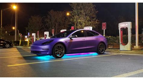 Check Out This Purple Tesla Model 3