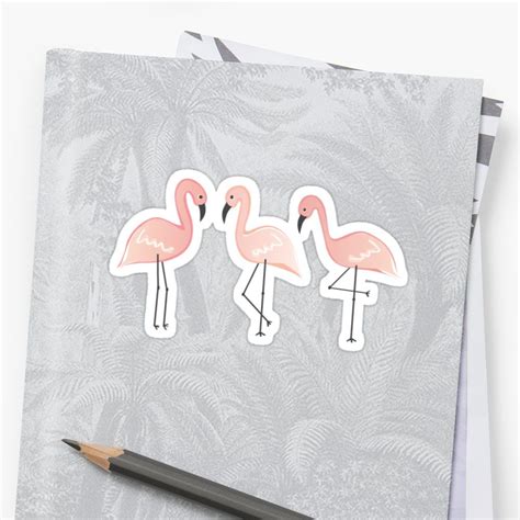 Flamingos Sticker By Pinelemon Vinyl Sticker Flamingo Stickers