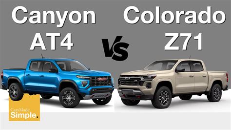 2023 Chevy Colorado Z71 Vs Gmc Canyon At4 Feature And Pricing Breakdown