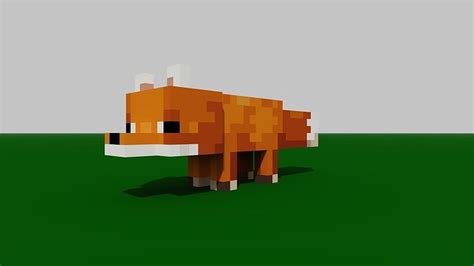 3d Model Minecraft Fox Vr Ar Low Poly Cgtrader