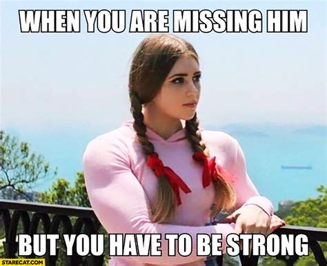 And don't forget to pick out the perfect christmas card to pair with your favorite caption. When you are missing him but you have to be strong muscular girl | StareCat.com