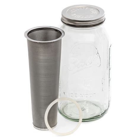 Buy County Line Kitchen Cold Brew Mason Jar Coffee Maker Durable Glass Heavy Duty Stainless