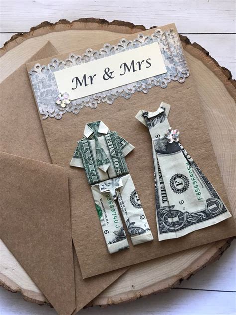 Origami Card Bride And Groom Wedding Card Origami Money Etsy In 2020