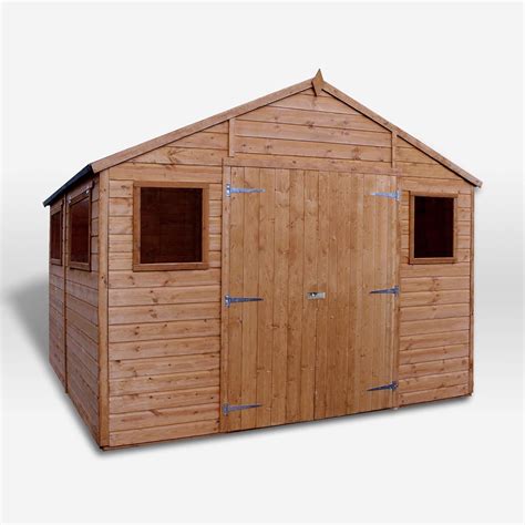 Wooden Garden Workshop Shed 10x10 Outdoor Storage Tongue And Groove