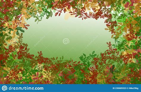 Autumn Background With Leaves With A Central Place For Entering Text
