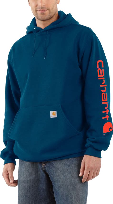 Carhartt Carhartt Mens Midweight Hooded Logo Sleeve Sweatshirt