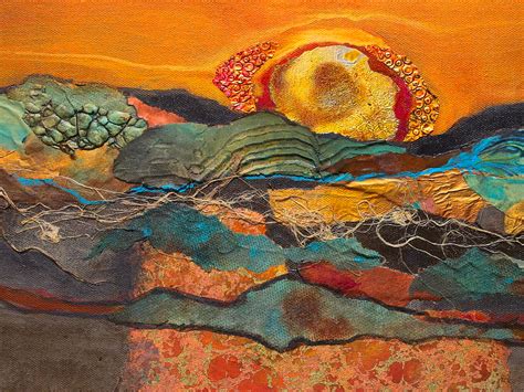 Collage Painting Sonoran Sunset By Carol Nelson Sunset Art Art