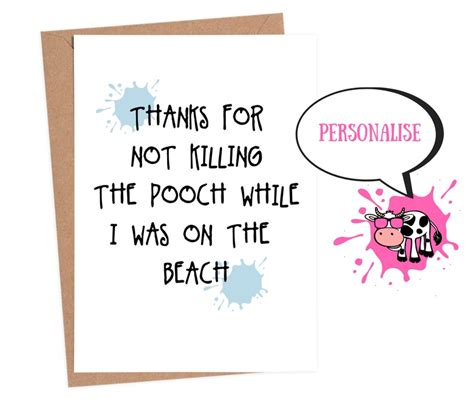 Funny Thank You Card Thank You Card Funny Adult Humour Etsy
