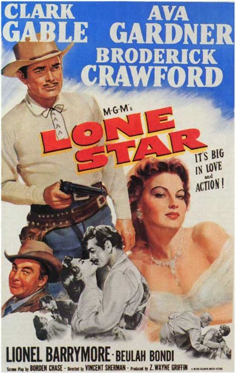 Кларк гейбл, ава гарднер, бродерик кроуфорд и др. Lone Star Movie Posters From Movie Poster Shop
