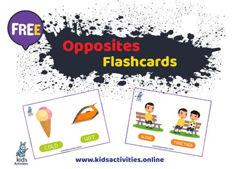 Free Printable Opposites Flashcards With Pictures For Preschoolers