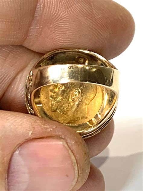 Superb Antique 22ct Gold George V Half Sovereign Ring Dated 1913