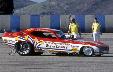 Tom The Mongoose Mcewen In His English Leather Corvette Funny Car At