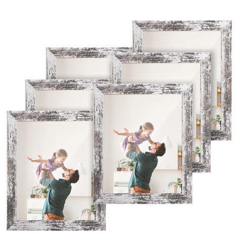 Buy Twing 8x10 Rustic Picture Frames Set Of 6 Distressed White