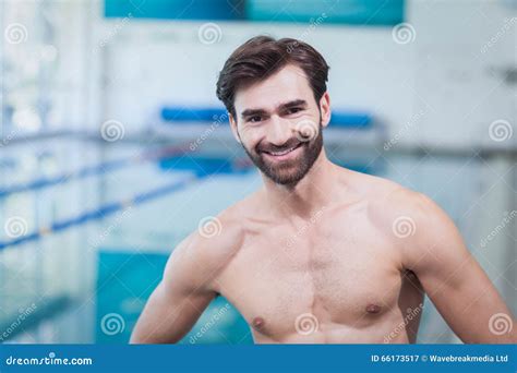 Handsome Shirtless Man Standing With Hands On Hips Stock Image Image
