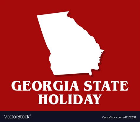 Georgia State Holiday With Red Background Vector Image