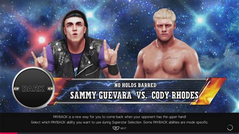 Aew Video Game Sammy Guevara Vs Cody Rhodes Youtube