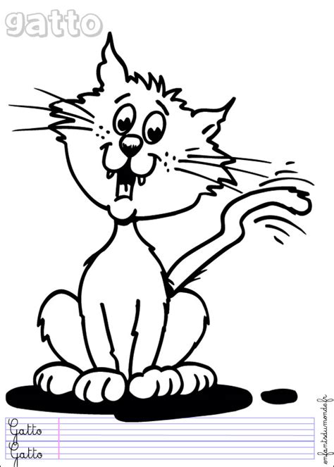 coloriage chat 4 .. Coloriages Animaux domestiques en italien