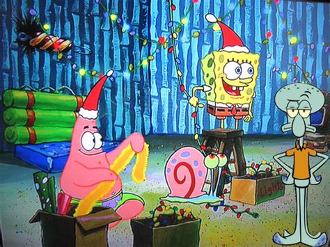 Spongebob Patrick Gary And Squidward Christmas Spongebob