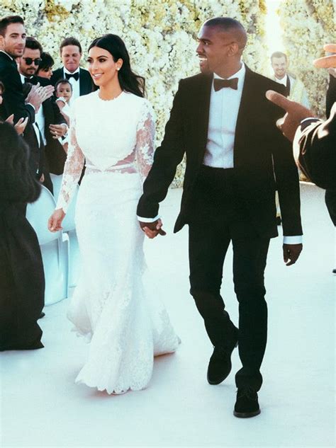 kim kardashian and kanye west wedding official photos see kim s gown