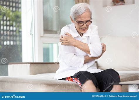 Itchy Senior Woman Scratching Arms With Her Handsrash On Bodypruritus