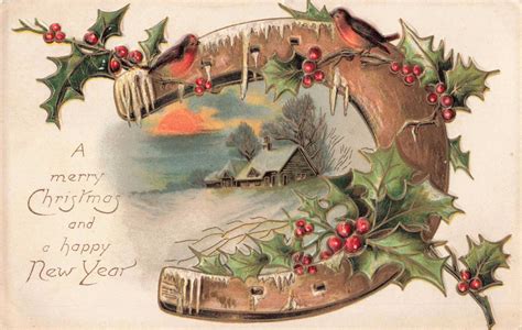 Vintage Merry Christmas And Happy New Year