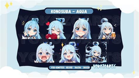 Konosuba Aqua Emotes Anime Emotes Twitchdiscordyoutube Emote Etsy