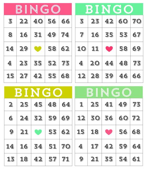 Printable Bingo Game Paper Sheets Bingo Cards To Print Free Printable Bingo Cards Printable