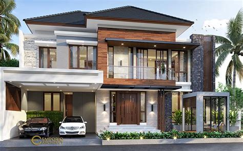 Contoh rumah villa modern tahun 2021. Desain Rumah Desain Style Modern Tropis 2 Lantai