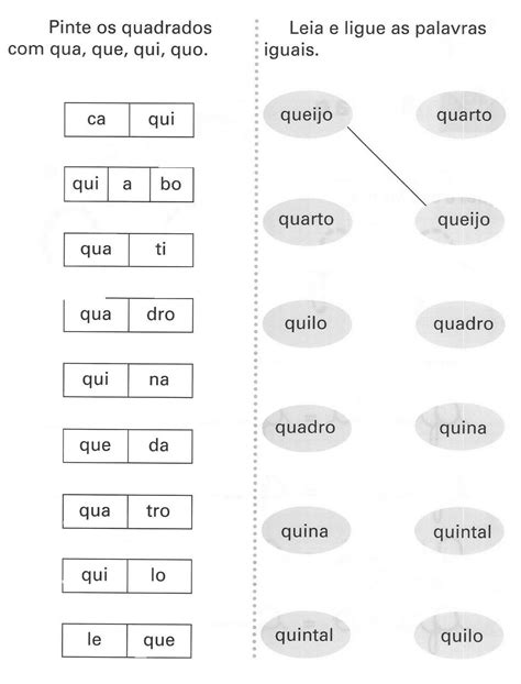 Palavras Com Qua Que Qui Quo 2o Ano