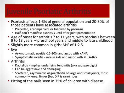 Ppt Overview Of Juvenile Idiopathic Arthritis Powerpoint Presentation