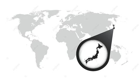 Flatstyle Vector Illustration Of A World Map With A Magnified View Of
