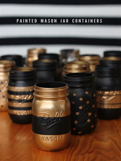 Bubby And Bean Living Creatively Diy Tutorial Painted Patterned Mason Jar Containers