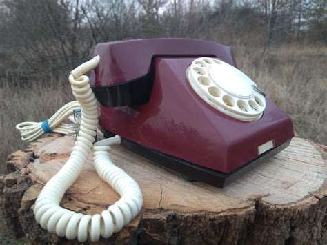 Vintage Old Rotary Phone Red Soviet Telephone 1980s Etsy