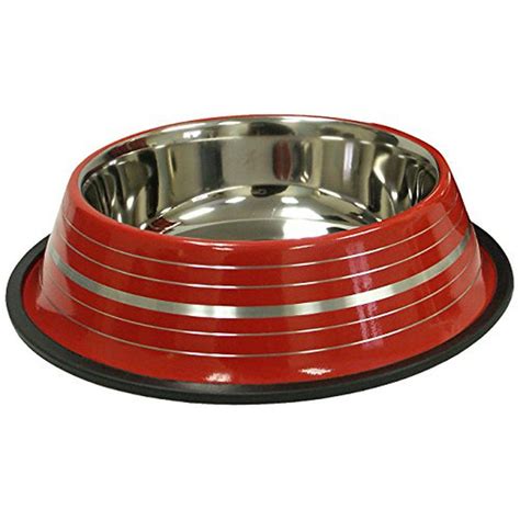 Cadet Non Skid Stainless Steel Dog Bowl 64 Ounce Red Pack Of 1
