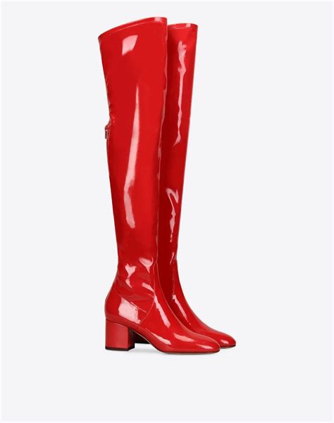 Thigh High Red Leather Boots Boot Ri