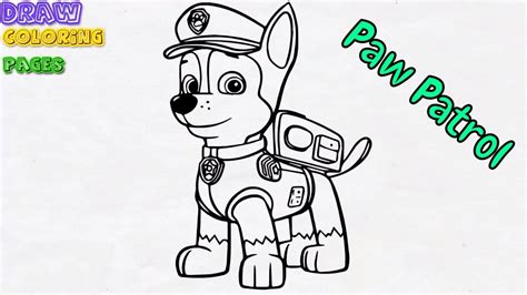 How To Draw Step By Step Chase Paw Patrol Youtube