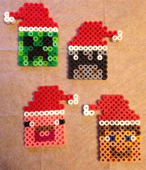 Minecraft Perler Bead Christmas Ornaments Christmas Perler Beads
