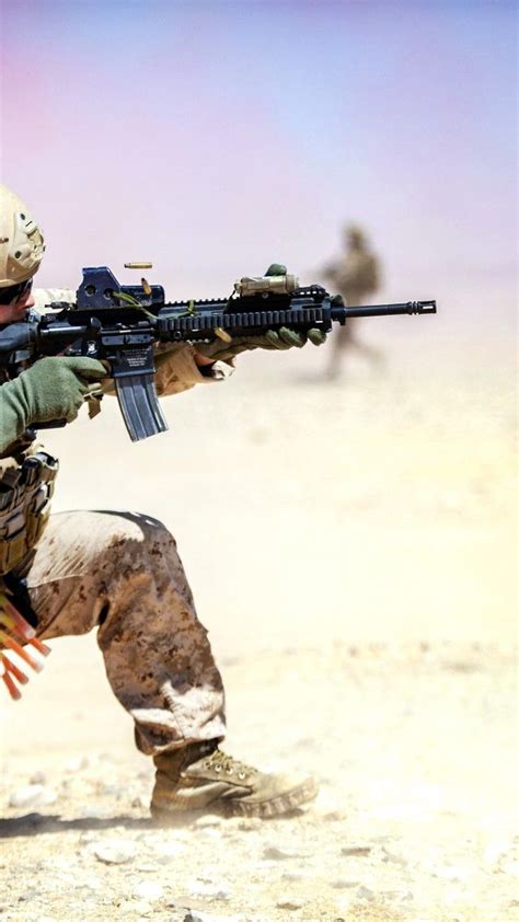 Wallpaper M4 Carbine Assault Rifle Us Army Soldier Iraqi Desert