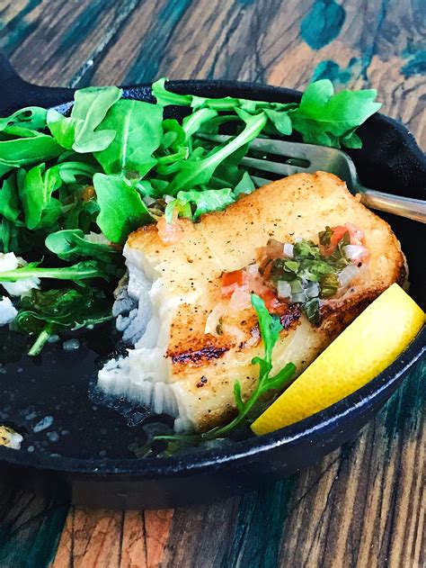 Pan Seared Sea Bass With Arugula And Warm Vinaigrette — Rafaella